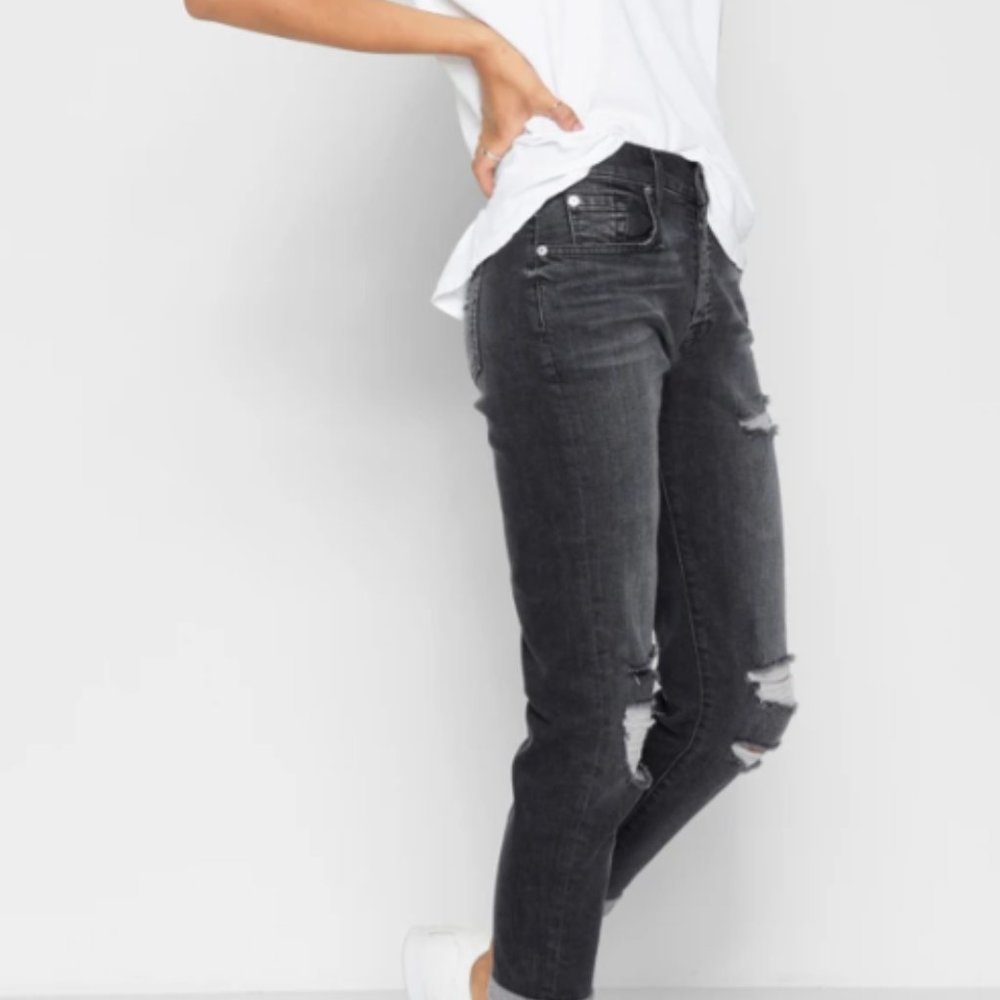 7 For All Mankind high waisted Josefina jeans | BEDFORD BLACK |Sz 24